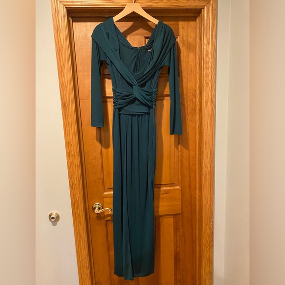 ZAC POSEN Twist-front Draped Jersey Gown Dress Size 12 - Picture 4 of 5